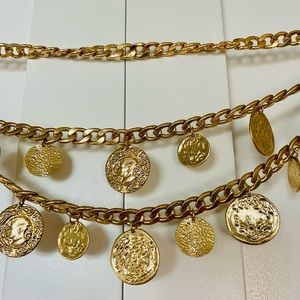 Zara Gold Chain Medallion Belt